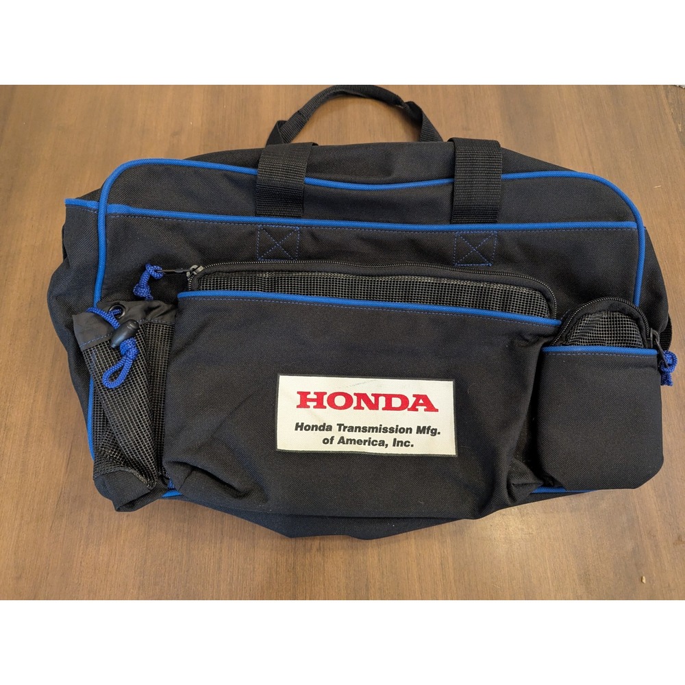 Honda Transmission Mfg of America Duffel Bag Black Blue Gym Travel Gear Bag
